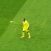 Mike Maignan im gelben Torwarttrikot auf dem Rasen im San-Siro-Stadion, Archivaufnahme vom April 2023